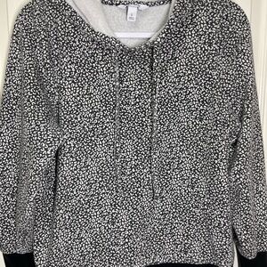 Black and White Leopard Print Hoodie
